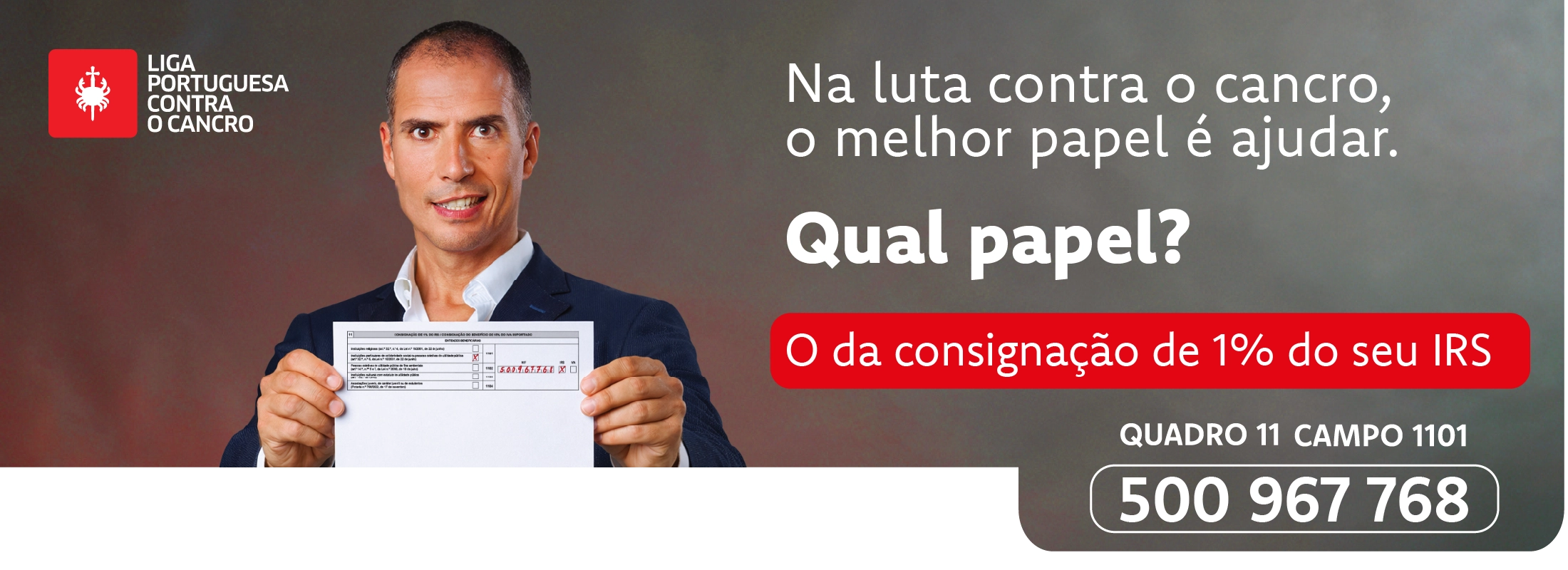 Consignação de 1% do IRS à Liga Portuguesa Contra o Cancro — gesto solidário de apoio a doentes oncológicos e investigação
