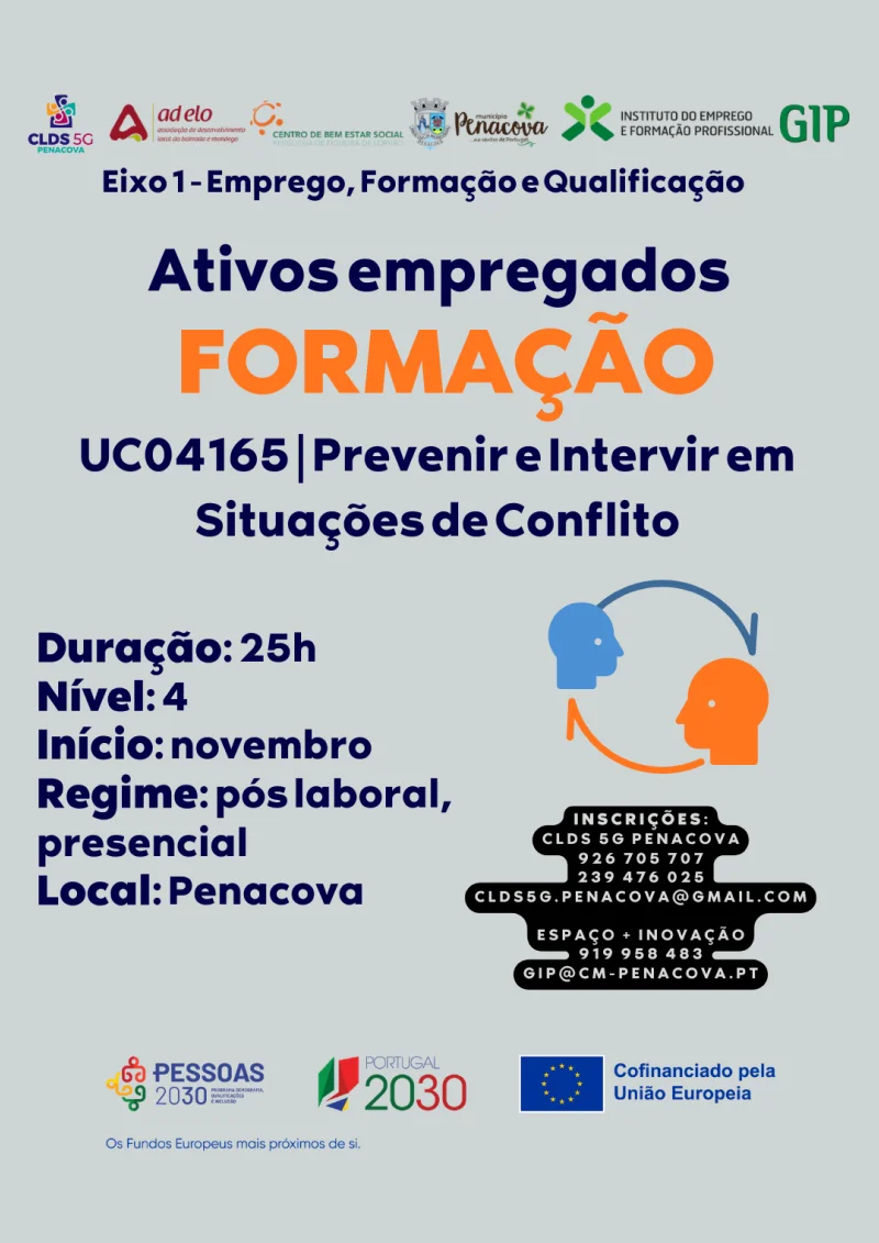 Formação UC04165 | Prevenir e Intervir em Situações de Conflito - Junta de Freguesia de Penacova